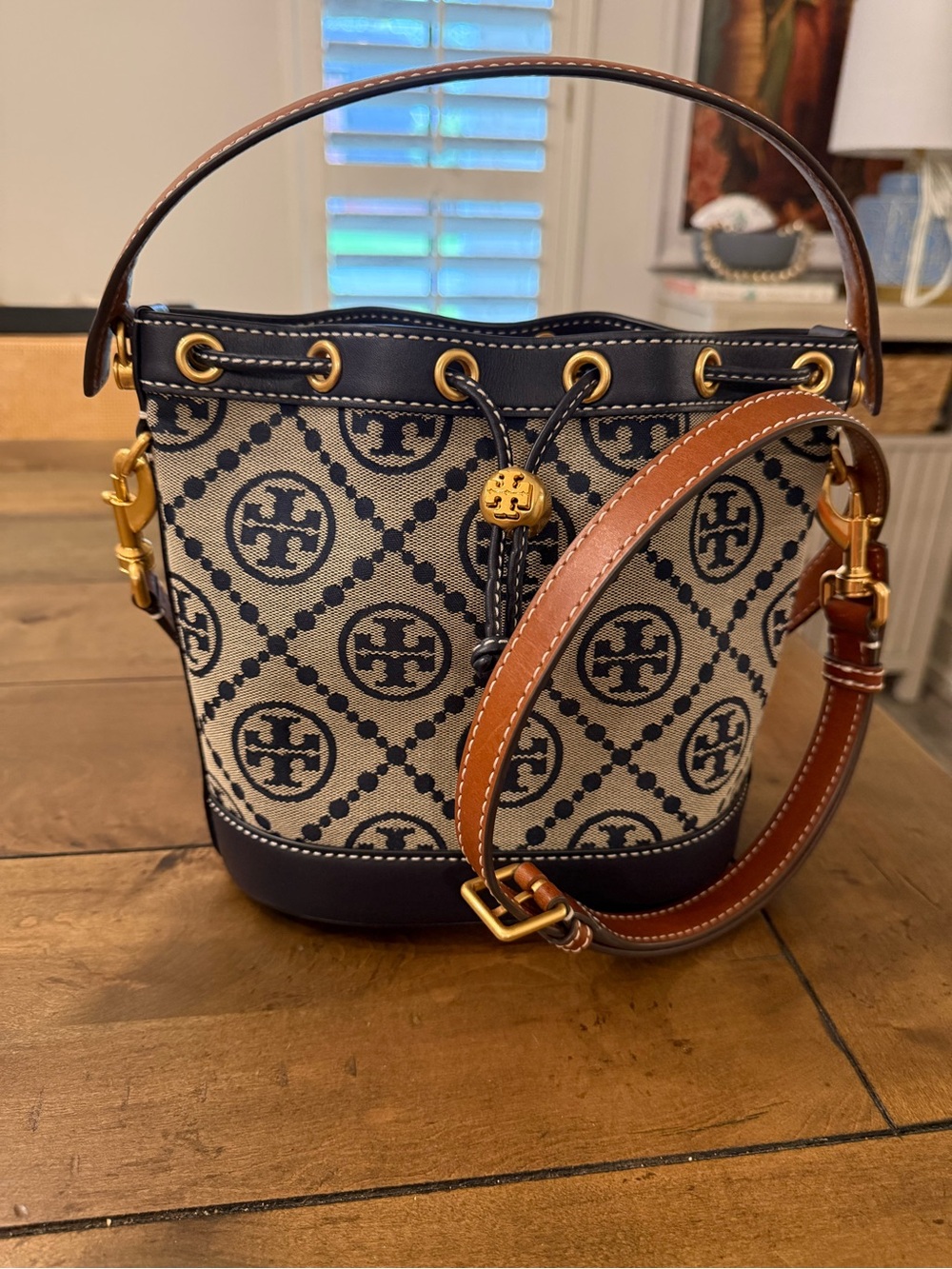 Tory Burch T Monogram Mini Bucket Bag